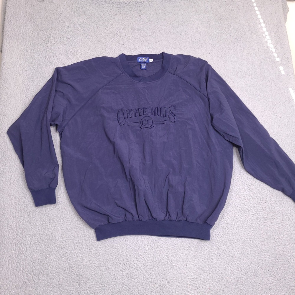 La Mode Mens XXL Navy Blue Copper Hills GC Nylon Windbreaker Pullover‎ Golf USA